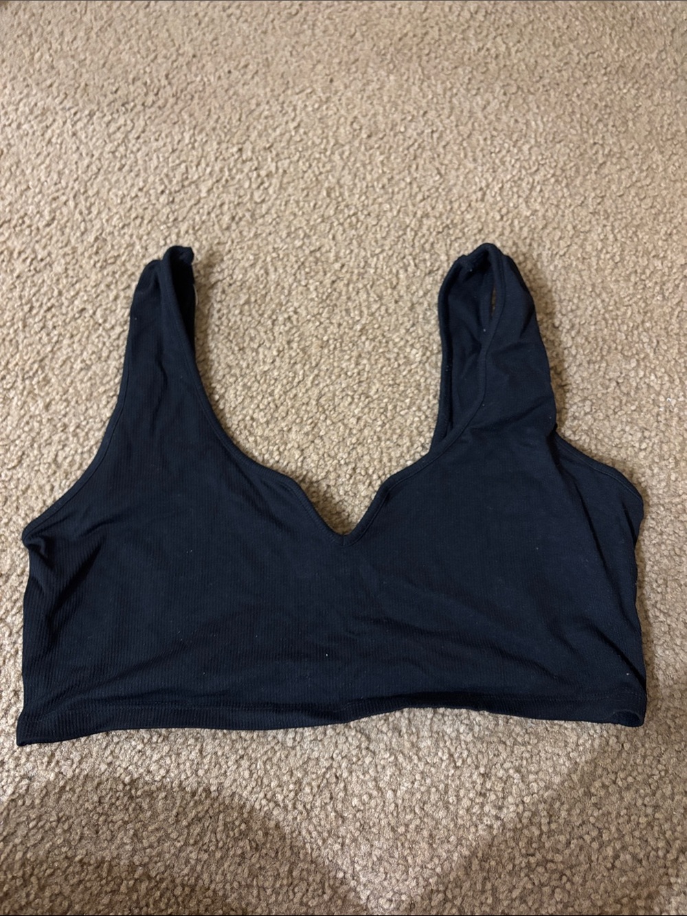 wild fable Black Ribbed V-Neck Bralette